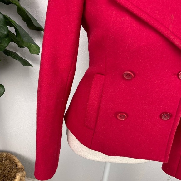 Theory Clay Red Double Breasted wool Blend Thick Short Peacoat - Picture 3 of 9